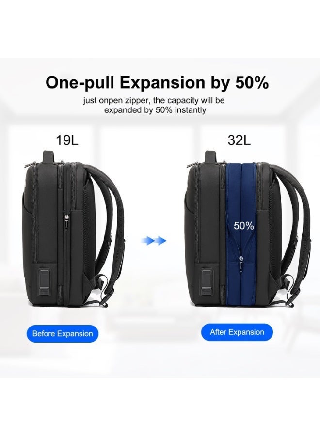 أركتيك هانتر حقيبة ظهر للسفر من Arctic Hunter مقاس 15.6 بوصة للكمبيوتر المحمول مع جيب مخصص للكمبيوتر اللوحي، حقيبة كمبيوتر محمول قابلة للتوسيع مع منفذ شحن USB، حقيبة ظهر مقاومة للماء ومضادة للسرقة للرجال. - Image 4